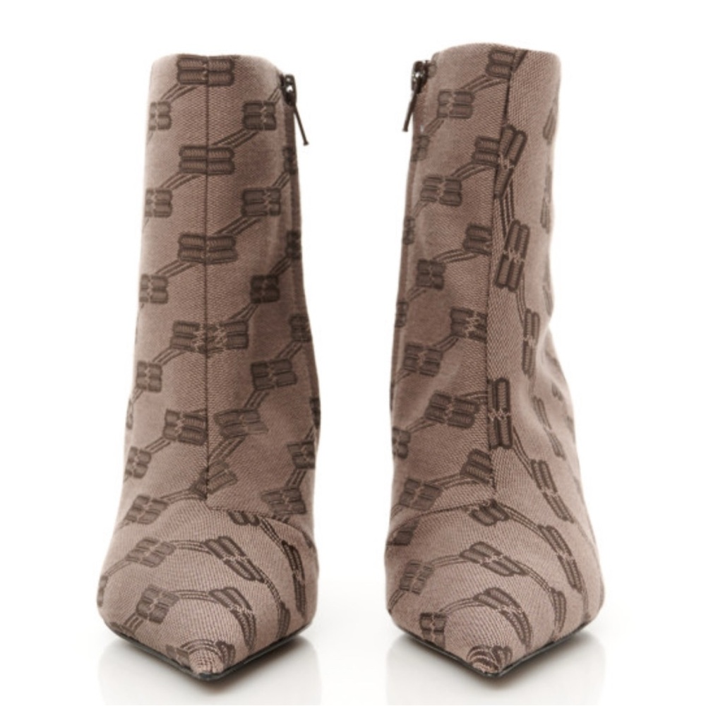 Balenciaga Brown Monogram Ankle Boots